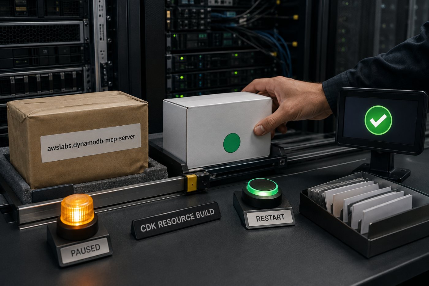 Последовательность остановки, обновления и повторной проверки DynamoDB MCP Server перед развёртыванием