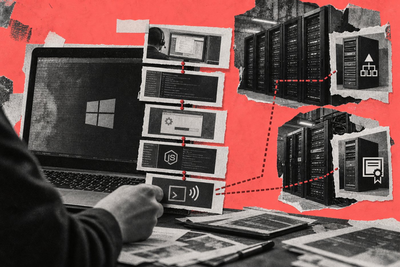 Die Sicherheitsüberwachung verbindet eine Fernwartungssitzung mit ungewöhnlichen WinRM-Zugriffen auf Domänencontroller und Zertifizierungsstellen.
