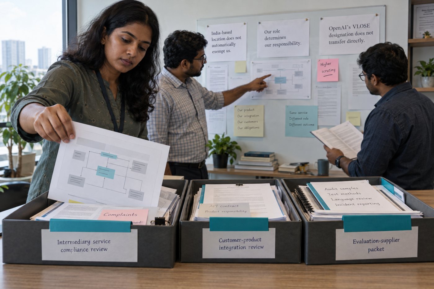 भारतीय सेवा प्रदाता की EU सेवा, OpenAI API एकीकरण और आपूर्तिकर्ता भूमिका से निकलती अलग अनुपालन जिम्मेदारियाँ।