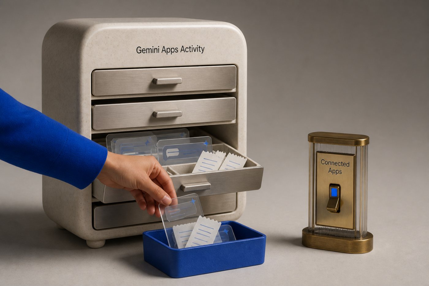 Gemini Apps Activity entries are selected for deletion independently of Connected Apps access.