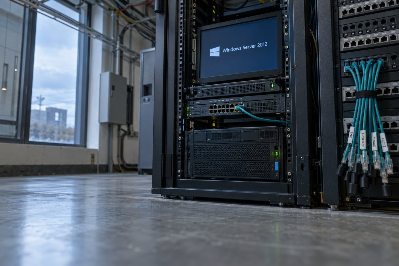 Sieťové pripojenie zostávajúceho servera s Windows Server 2012 je obmedzené na potrebné spojenia.