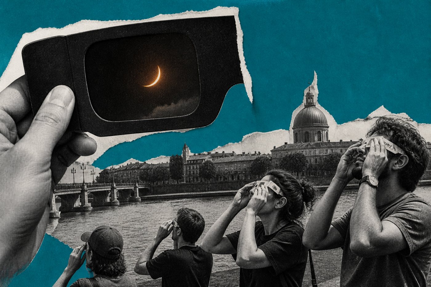 À Toulouse, un mince croissant solaire subsiste malgré une couverture proche de 98 %.