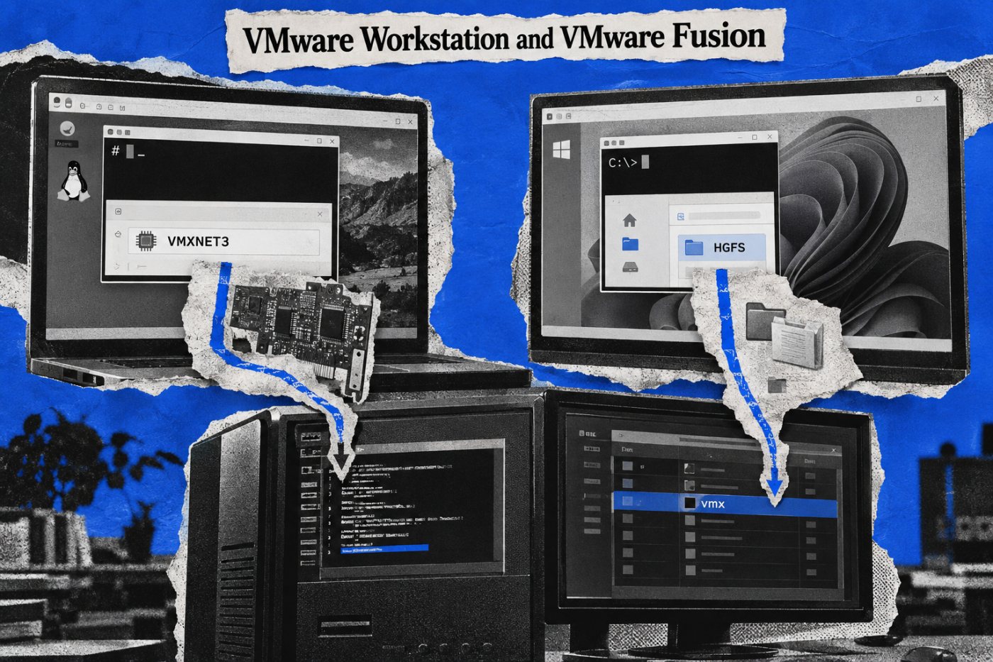 CVE-2026-59346-এর VMXNET3 পথ এবং CVE-2026-59347-এর HGFS পথের পৃথক guest-to-host ফলাফল