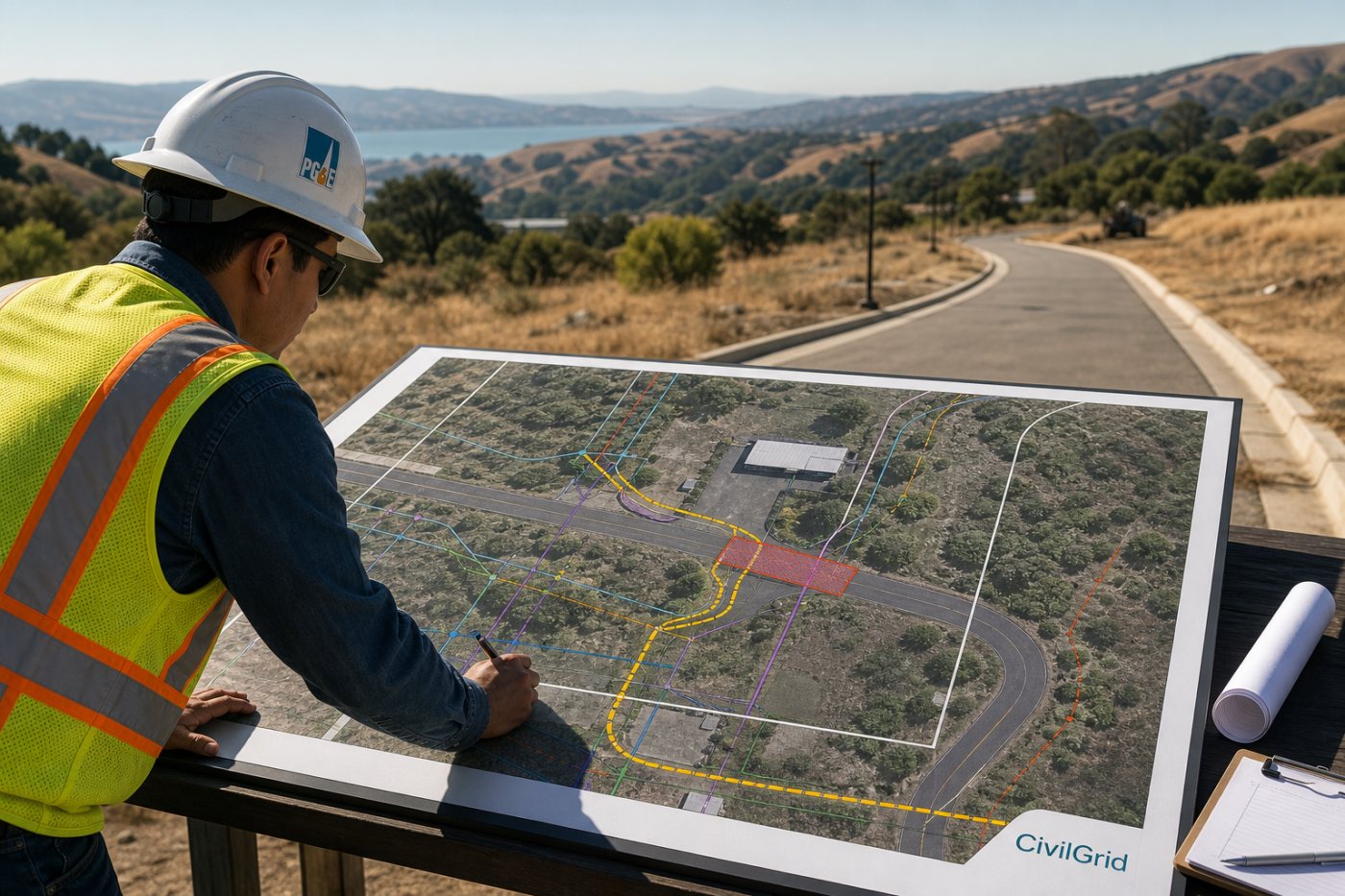PG&E выявляет конфликт с дорожным покрытием на ранней стадии планирования с помощью CivilGrid