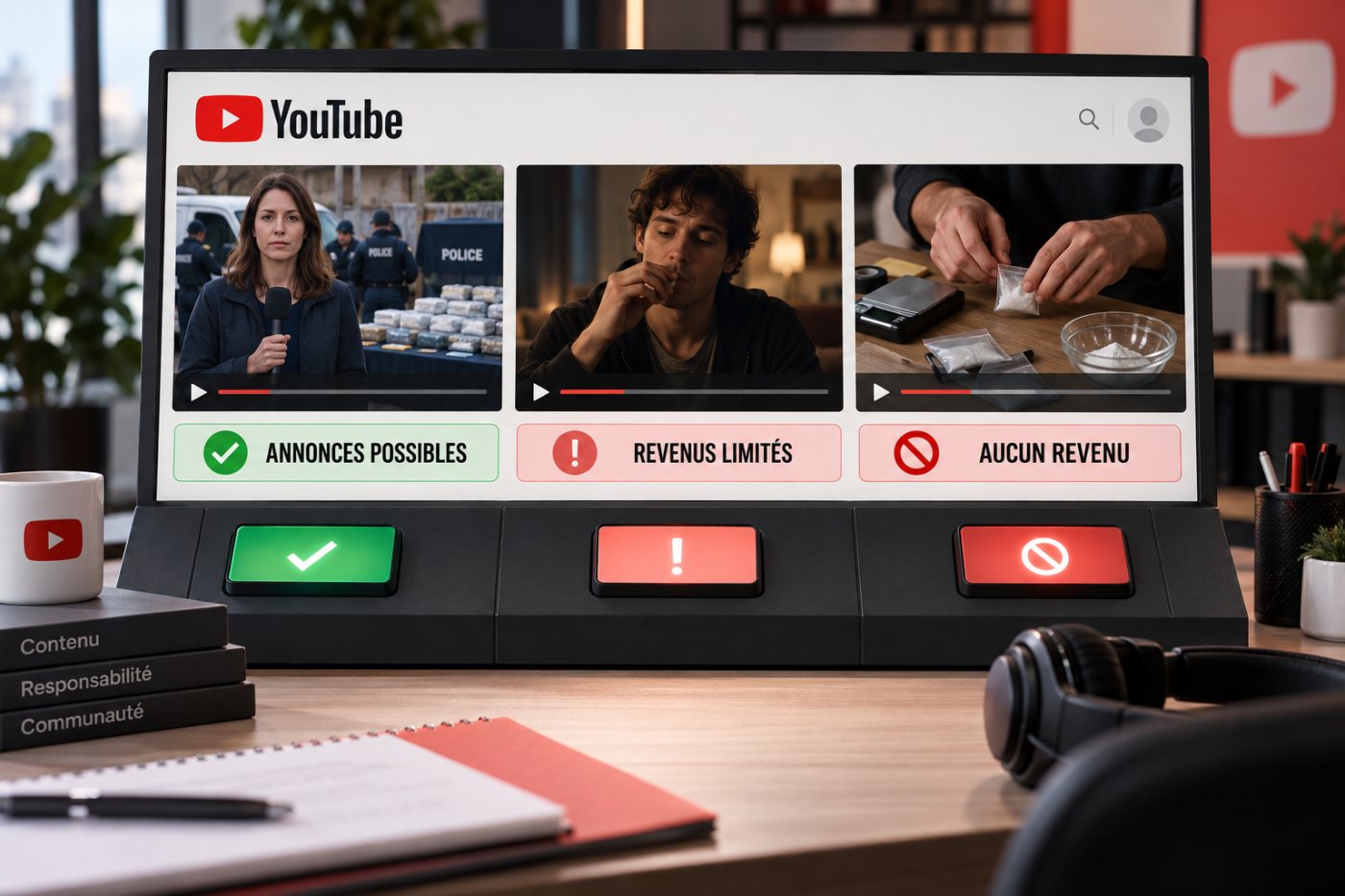 Un documentaire informatif, une scène focalisée et un tutoriel pratique aboutissent à trois niveaux distincts de revenus publicitaires.
