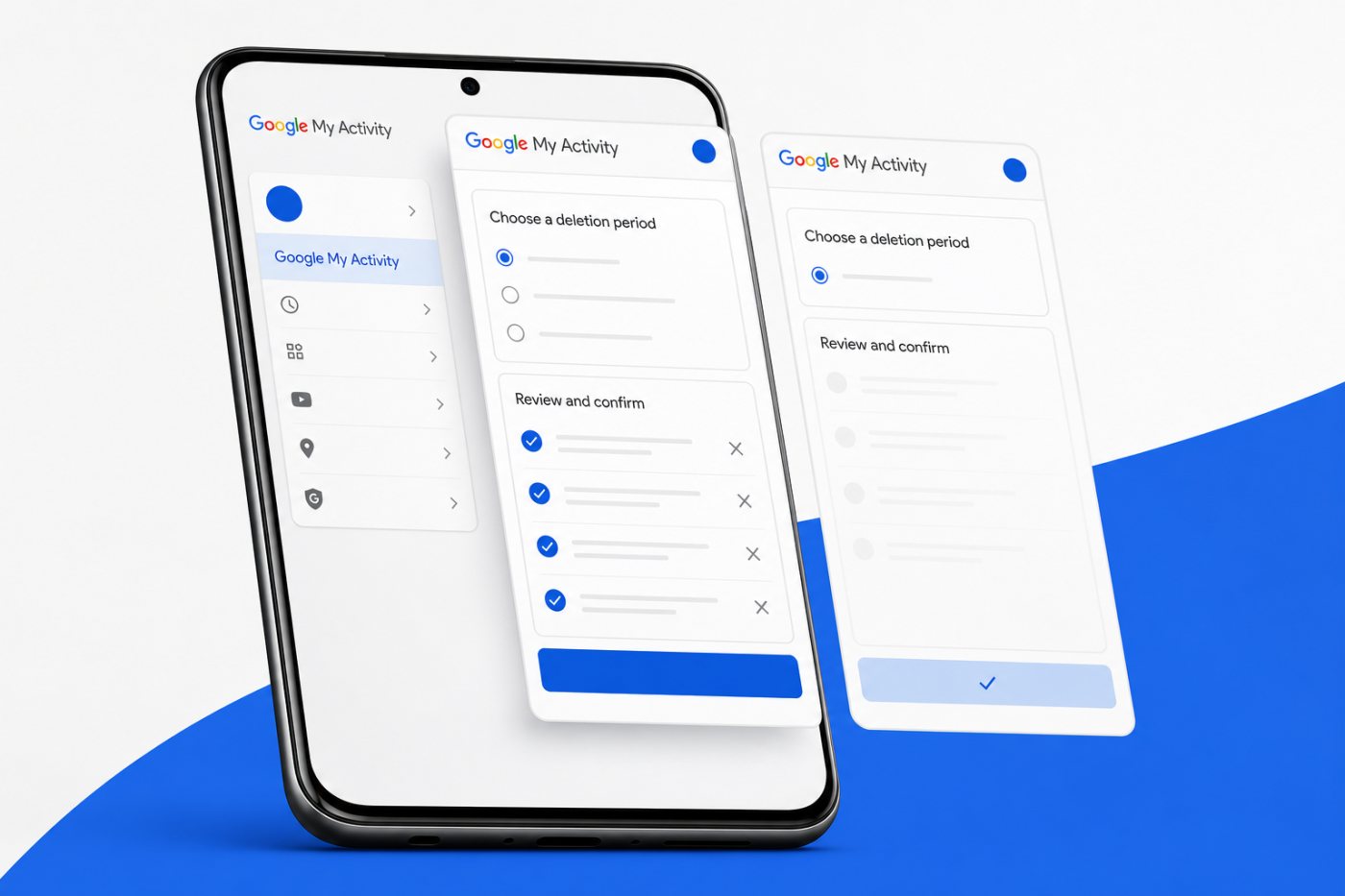 Android पर Google खाते की खोज अवधि चुनकर इतिहास हटाने की प्रक्रिया