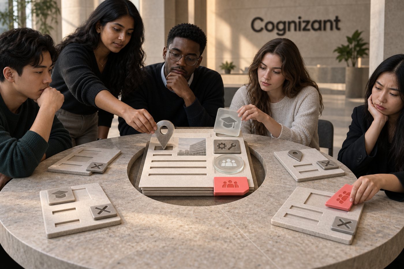 Graduates verifying eligibility and requirements in live Cognizant vacancies