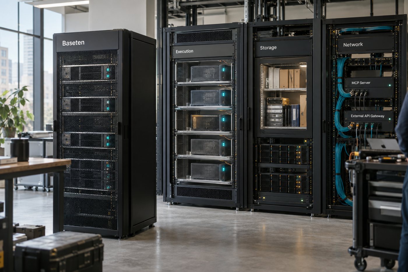 Baseten模型服务连接Blaxel沙箱、持久存储和受控网络,形成代理执行栈