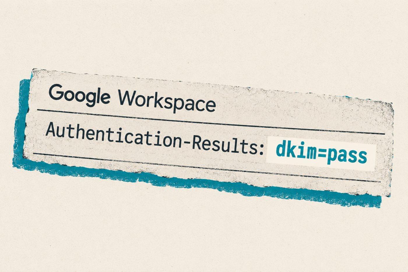 Google Workspace से भेजे गए संदेश के शीर्षलेख में DKIM सत्यापन सफल दिखता है