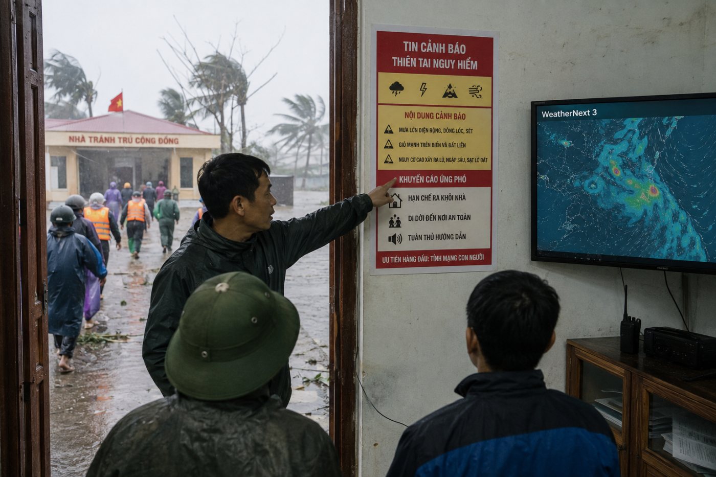 Dữ liệu thử nghiệm WeatherNext 3 được dùng để tham khảo, còn cảnh báo của cơ quan khí tượng Việt Nam dẫn dắt quyết định ứng phó.