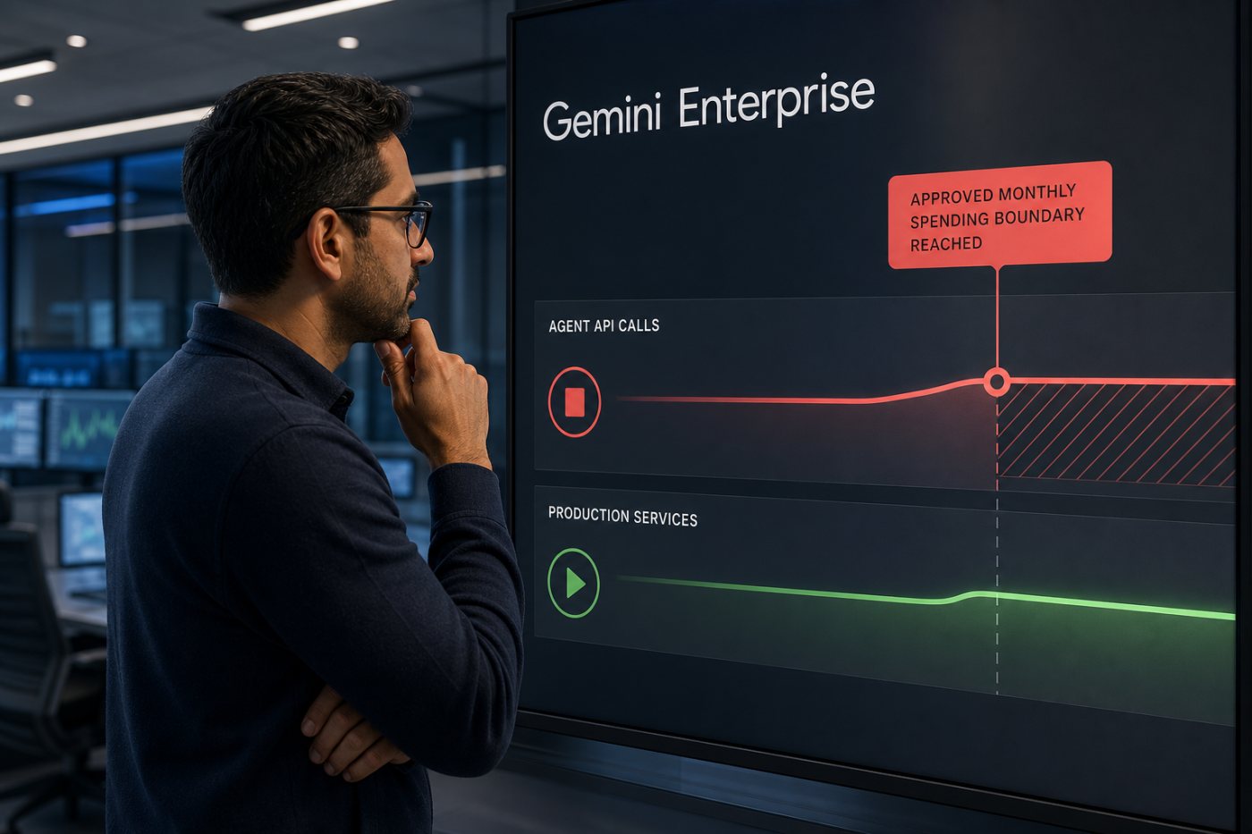 Ein Projektlimit pausiert Gemini-Enterprise-Agenten beim ausgeschöpften Budget, während die übrige Cloud-Umgebung weiterläuft.