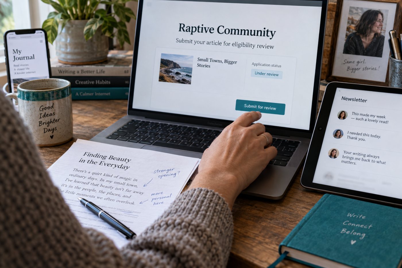 Заявка в Raptive Community с англоязычным оригинальным контентом и подтверждением вовлечённой аудитории проходит проверку условий.