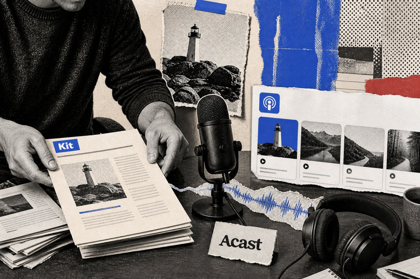 A newsletter publisher adds an Acast-hosted podcast while continuing to publish through Kit.