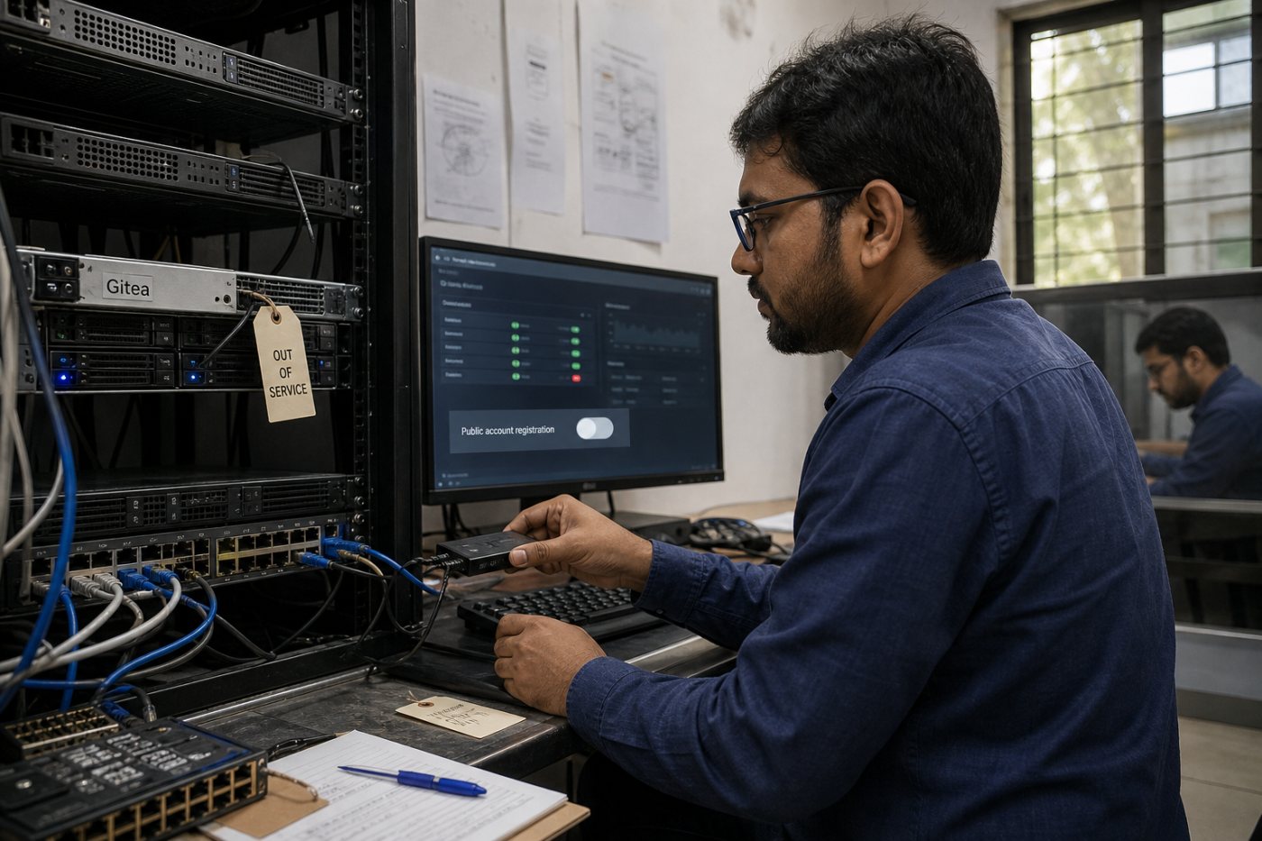 পুরোনো Gitea node বিচ্ছিন্ন করে log সংরক্ষণ, registration নিয়ন্ত্রণ এবং 1.27.1 বা নতুন সংস্করণ যাচাই করা হচ্ছে