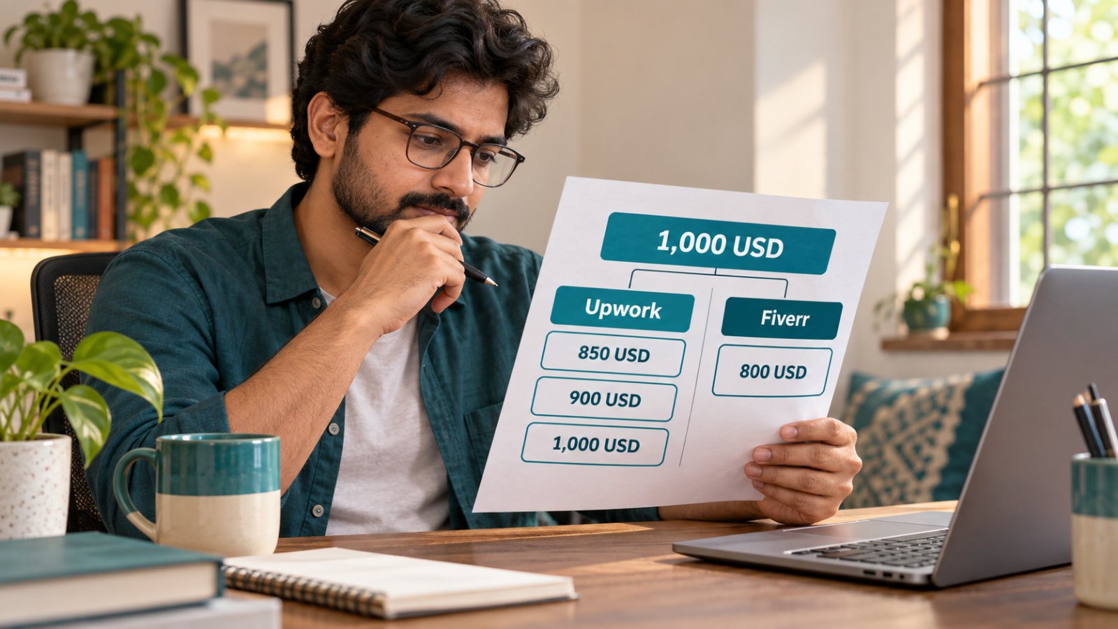 Upwork या Fiverr: 1,000 USD परियोजना में असली बचत कहाँ है?