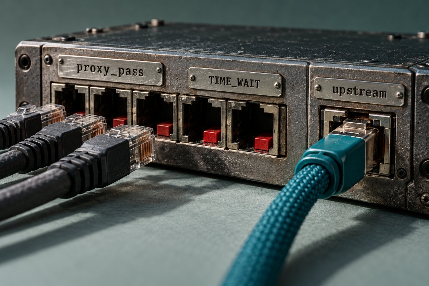 Nginx의 직접 proxy_pass 연결과 upstream 연결 재사용에 따라 백엔드 포트 상태가 달라지는 비교