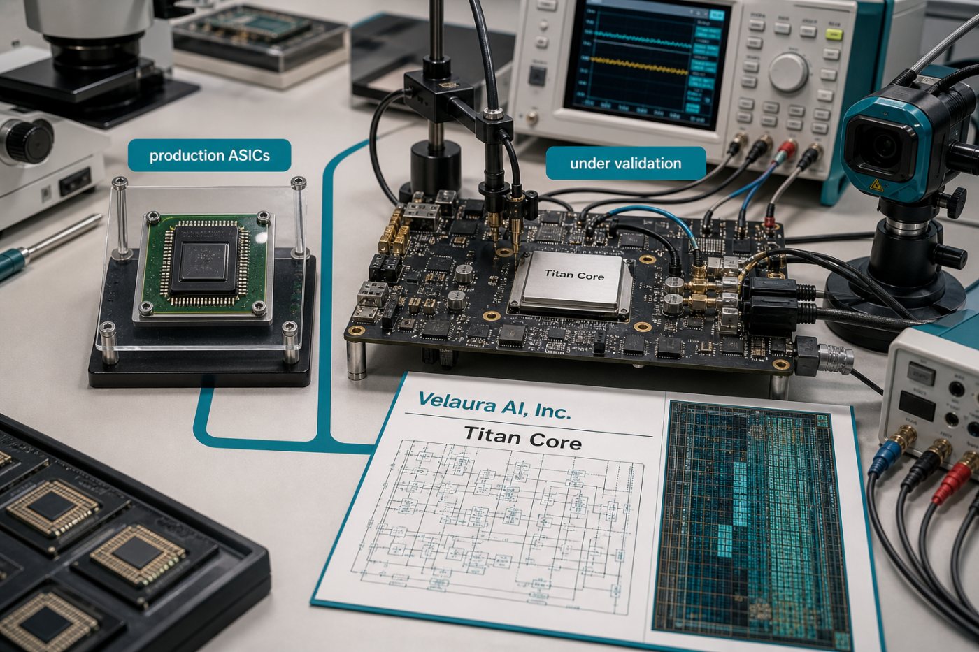 Titan Core low-power silicon undergoes technical validation before demonstrated volume adoption in AI accelerators.