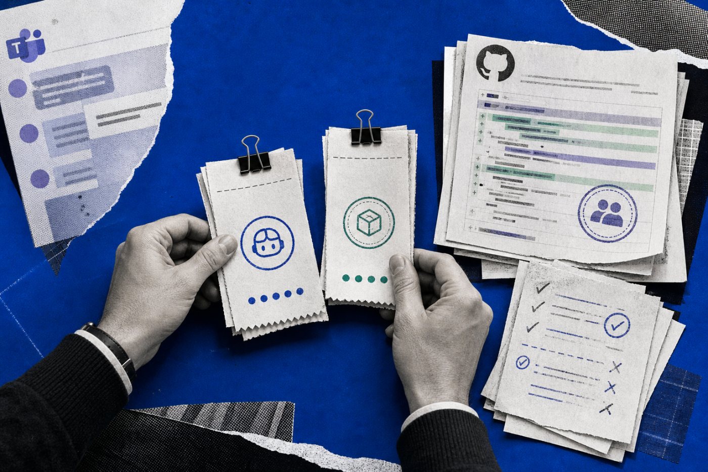 管理员分别记录Teams代理任务的AI credits、云沙箱用量、生成的PR及审查返工情况