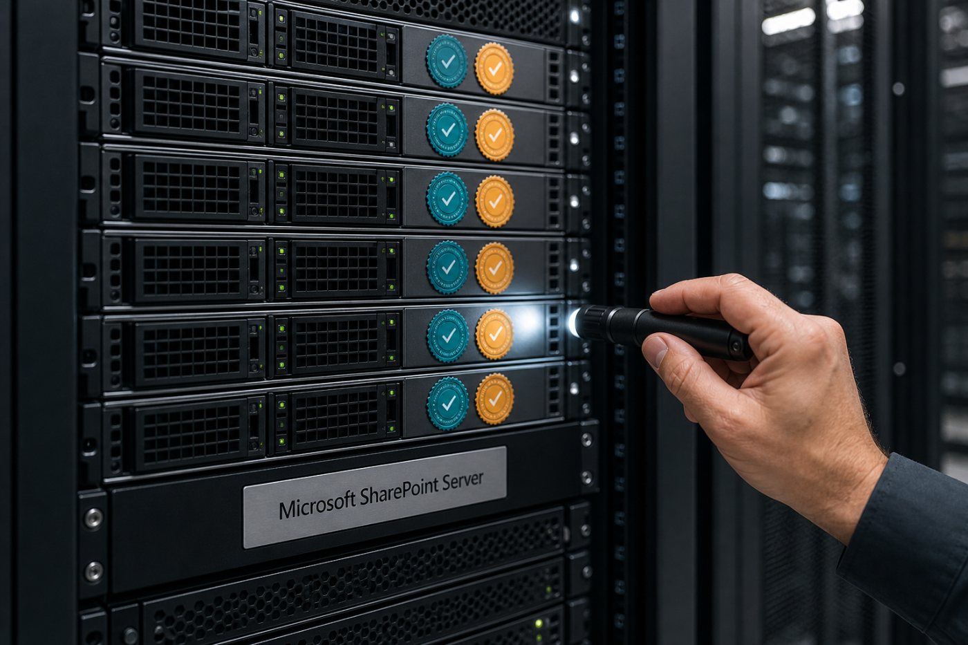 Vérification des correctifs SharePoint Server de juillet et d’août 2026 sur tous les nœuds d’une ferme.