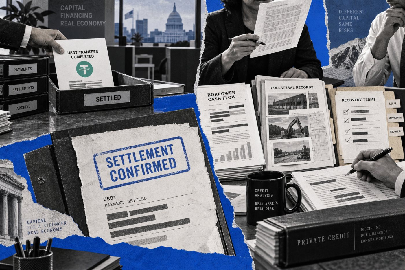 USDT结算完成后,信贷团队仍需审查借款人现金流、抵押资产与追偿条件
