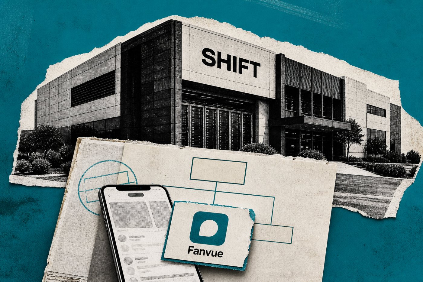 SHIFT bildet den Unternehmens- und Technologierahmen, während Fanvue als Creator-Plattform darin eingeordnet ist.