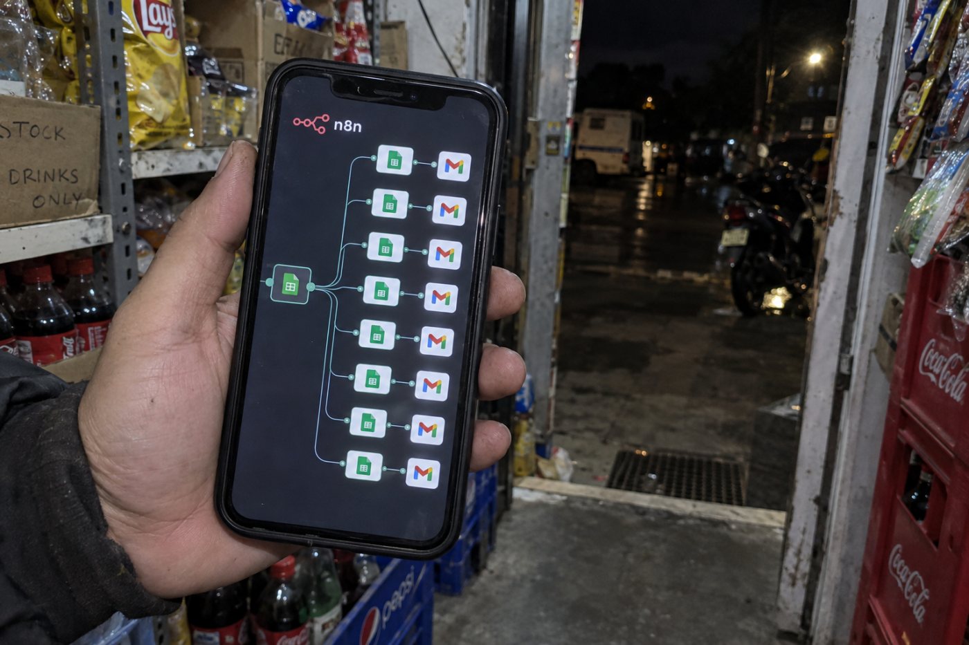 同样的运行次数下，长流程使 Make 的动作额度增加，而 n8n 仍按整次运行估算