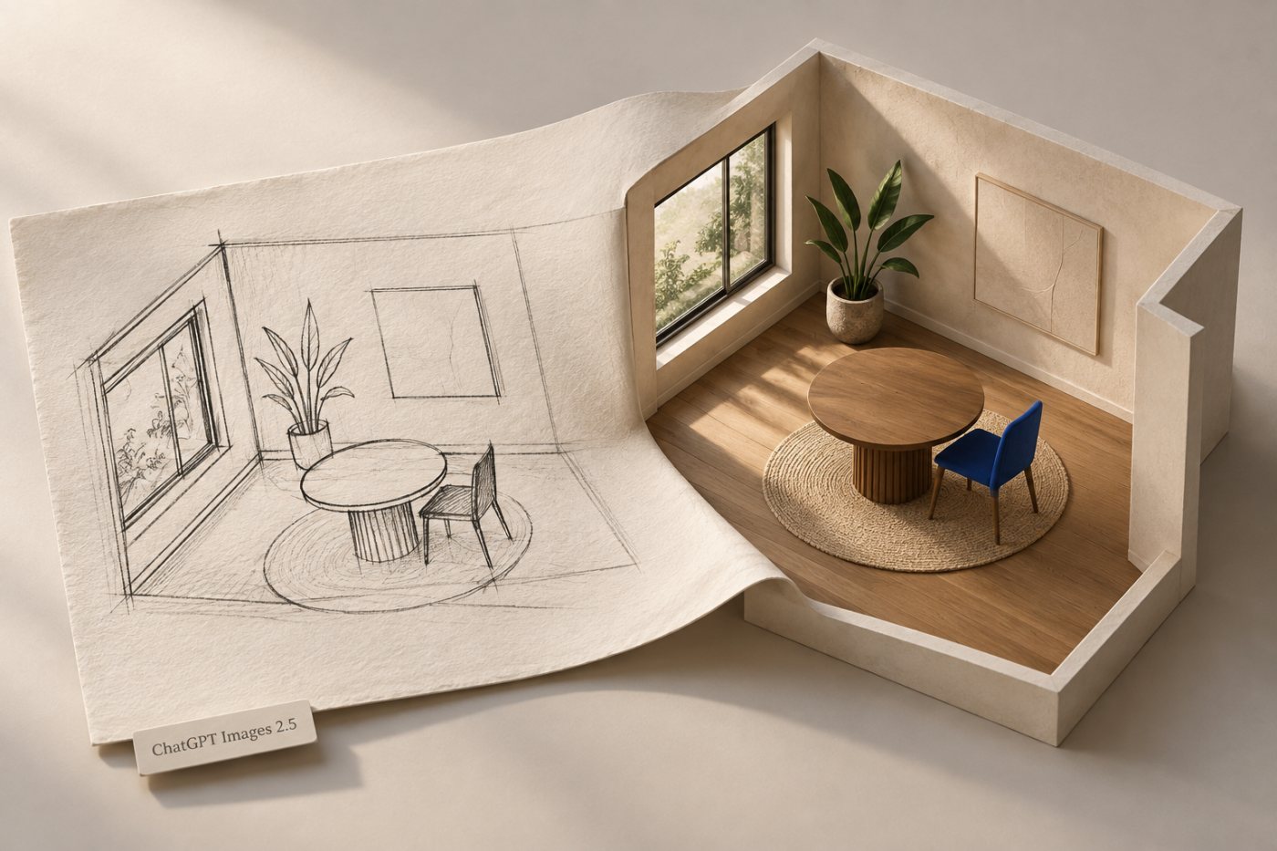 Sketch transforme un croquis sommaire en création achevée en respectant sa structure.