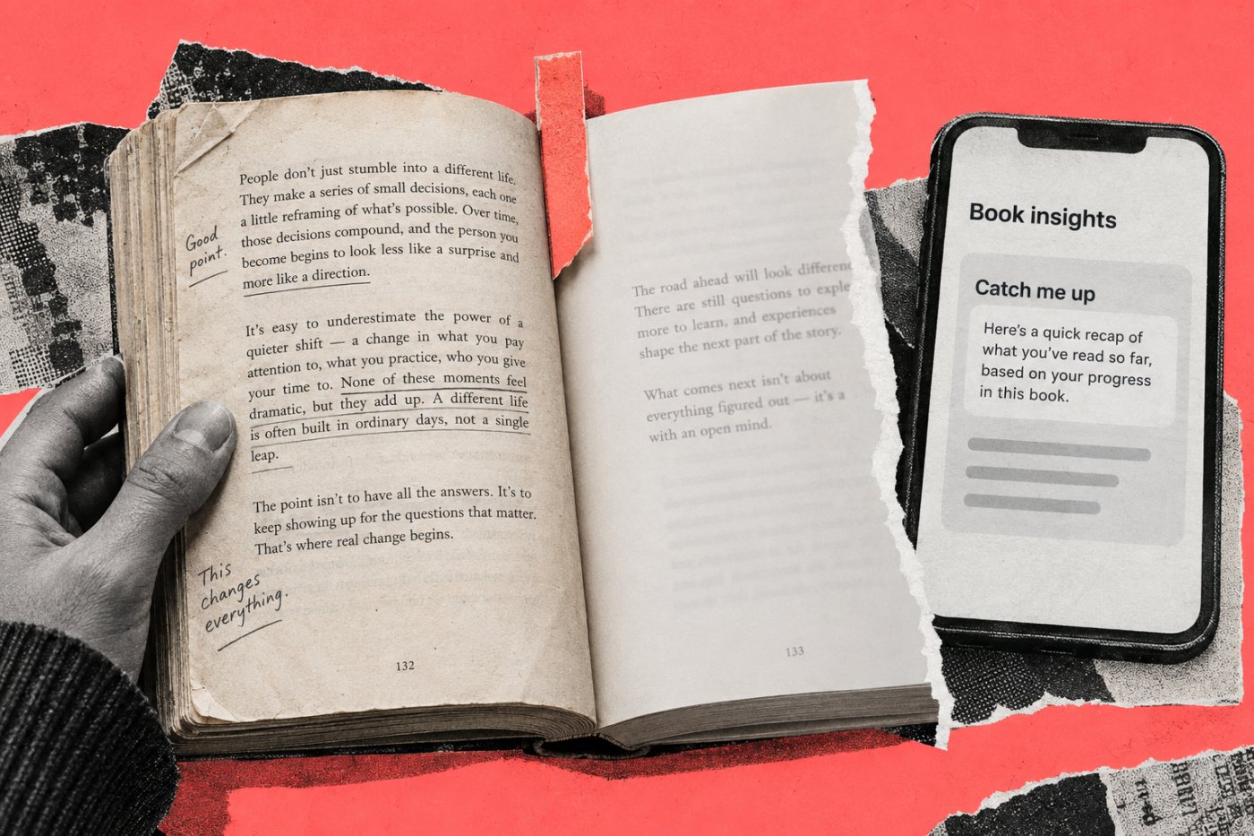 Google Play Books میں پڑھی ہوئی جگہ تک Catch me up recap کا عمل