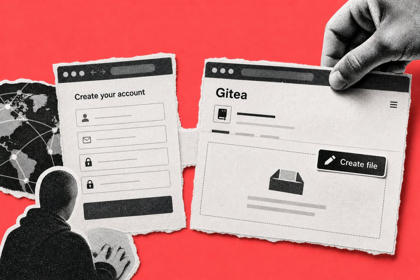 Açık Gitea kaydından oluşturulan hesabın yeni depoda yazma yetkisi kazanması