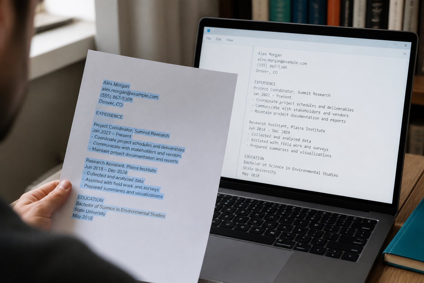 Validación de un PDF editable al copiar su contenido y conservar datos, secciones, fechas y experiencia en orden.