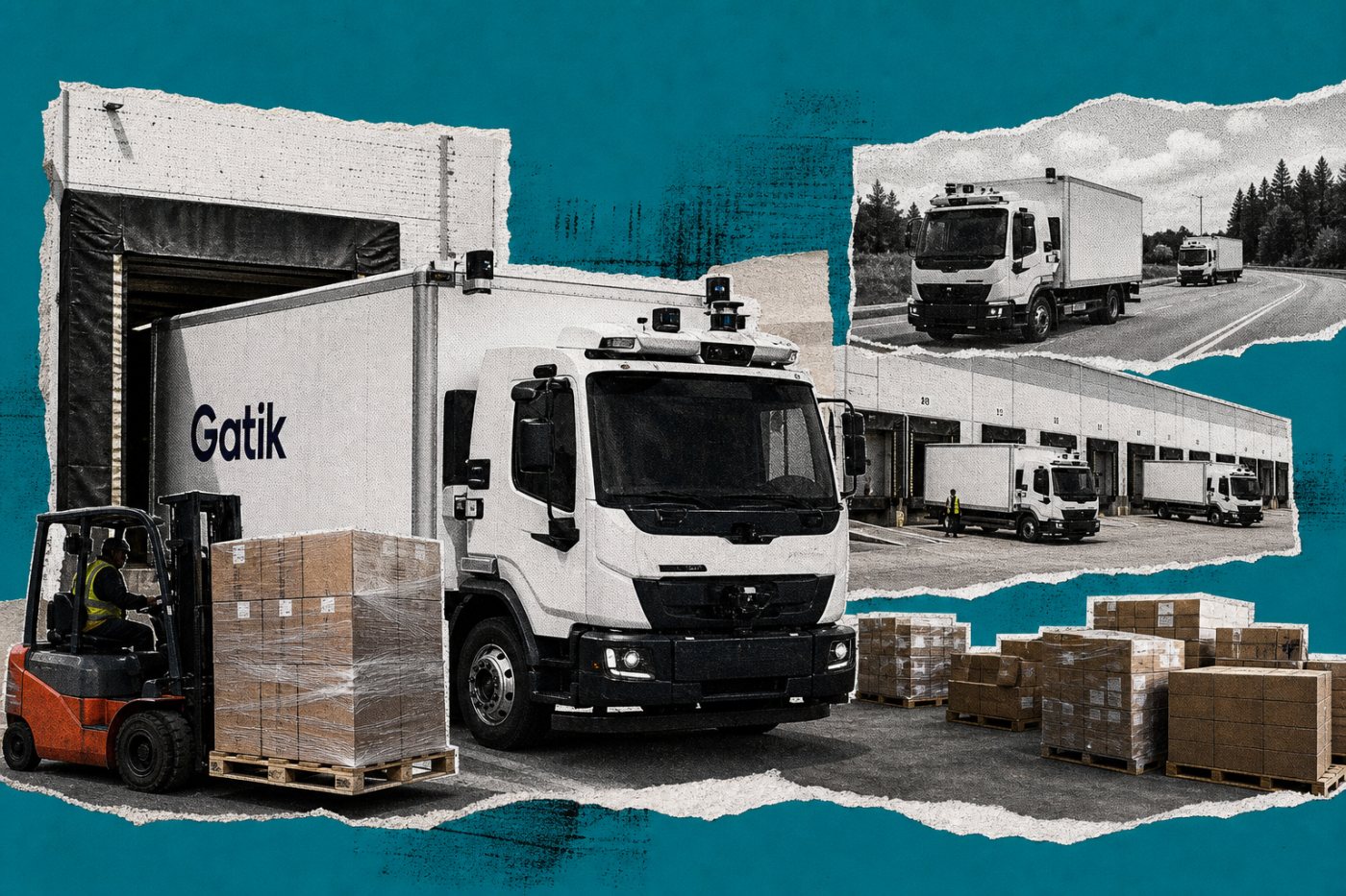 شاحنات Gatik تنفذ حركة شحن متكررة ضمن شبكة تجارية مرتبطة بطلب متعاقد عليه.