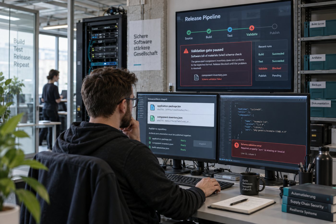 CI-Pipeline erzeugt und validiert die zum Release gehörende SBOM