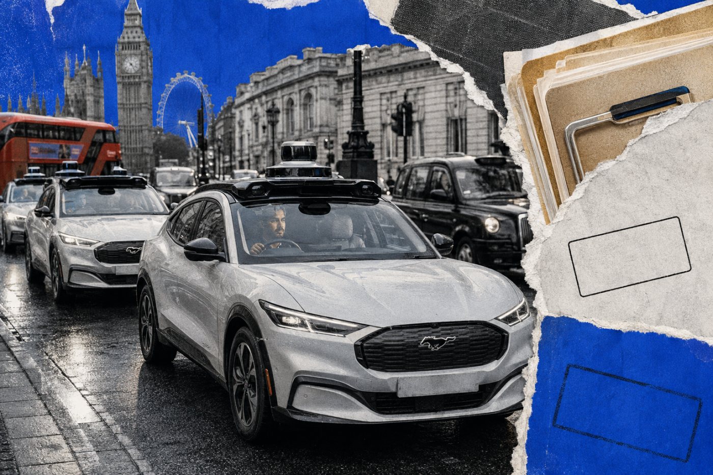 Lizenzierte Wayve-Mietwagen befördern in London Fahrgäste, bleiben aber mit Sicherheitsfahrern besetzt.