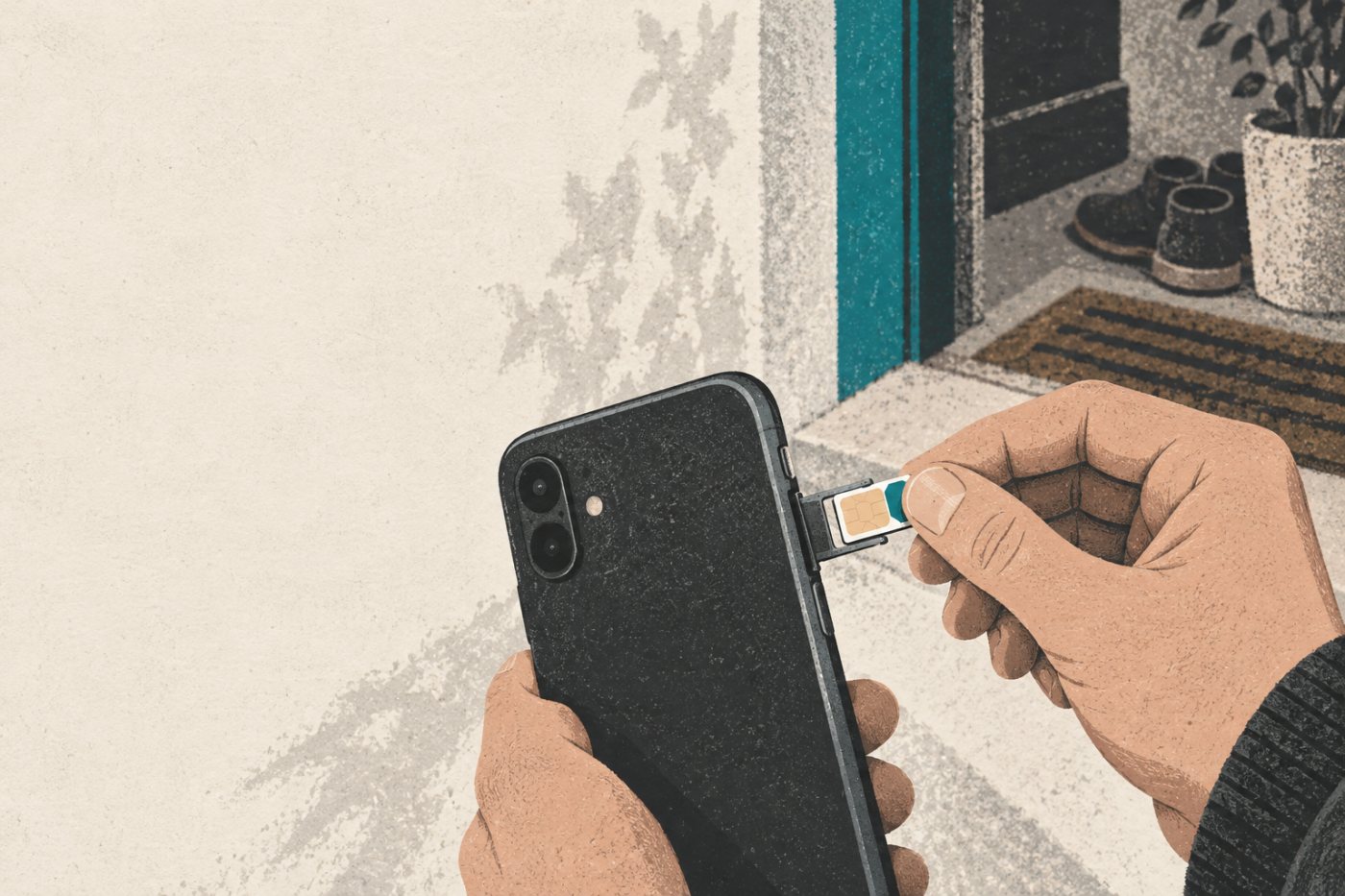 Доступная SIM-карта возвращается в телефон, на который может прийти код для сброса пароля TikTok.