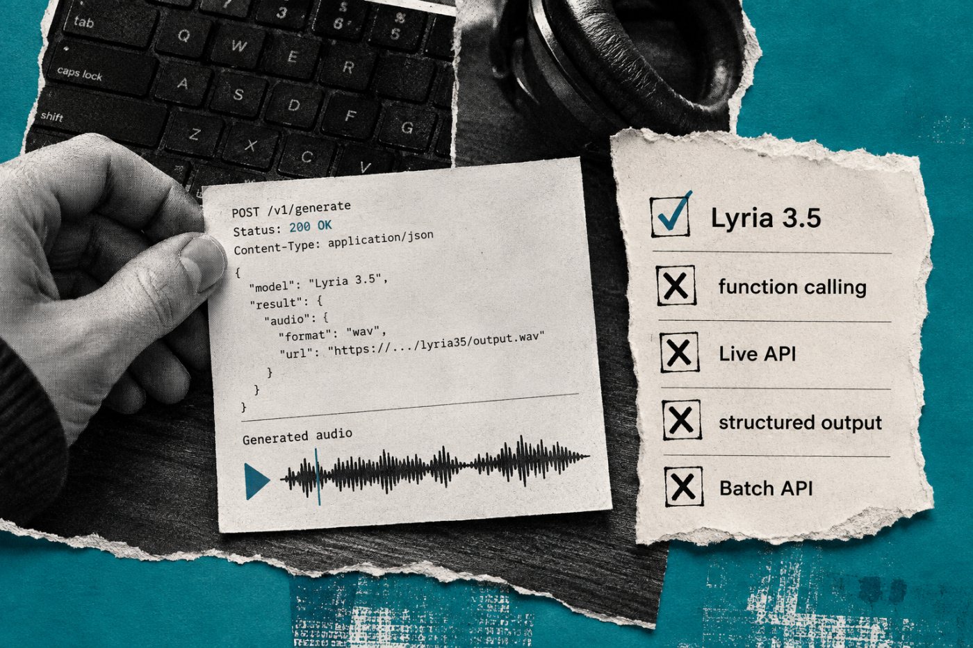 Lyria 3.5の音楽生成は利用できる一方、関数呼び出しやLive APIなどが非対応である開発環境