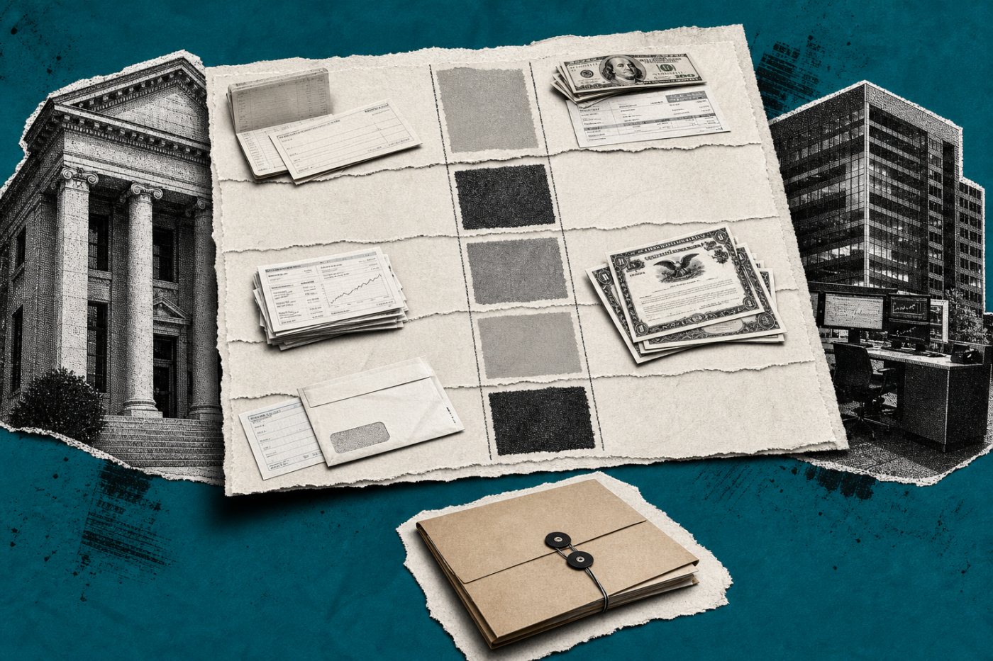 Six common balances mapped to their legal custodians and the applicable FDIC, SIPC or uncovered status.