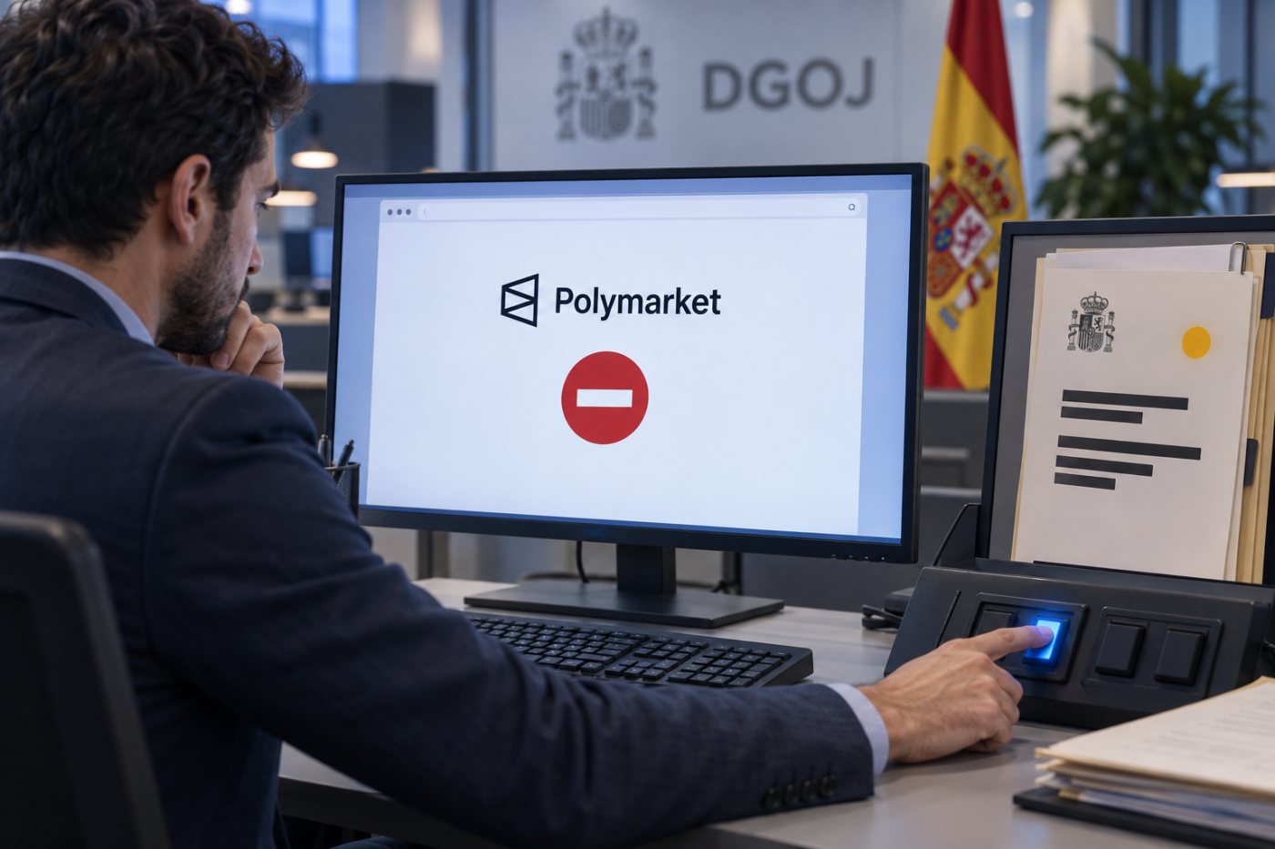 España mantiene el bloqueo cautelar de Polymarket mientras se tramita el expediente por falta de licencia de juego.