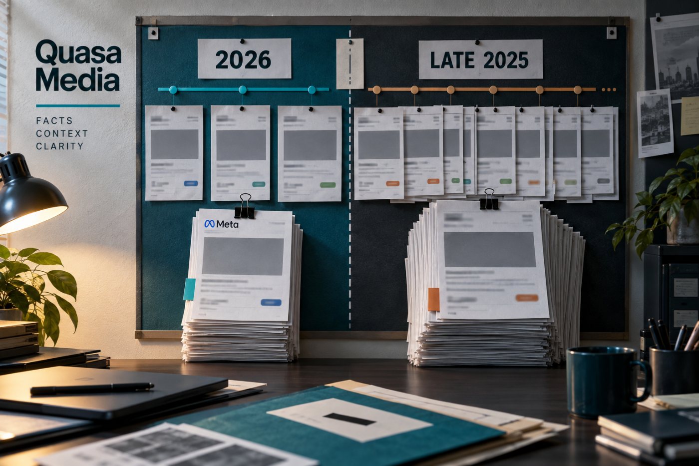 Chronologie distinguant les 332 annonces recensées en 2026 du total supérieur à 350 depuis la fin de 2025.