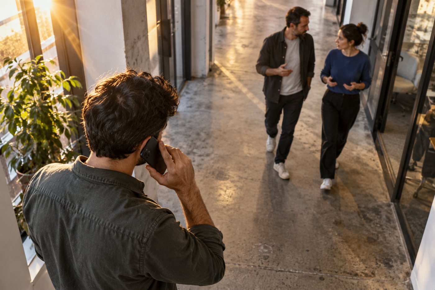 Zoom Phone görüşmesiyle devam eden ekip konuşması, iş bağlamının tek bir kanalda kalmadığını gösteriyor.