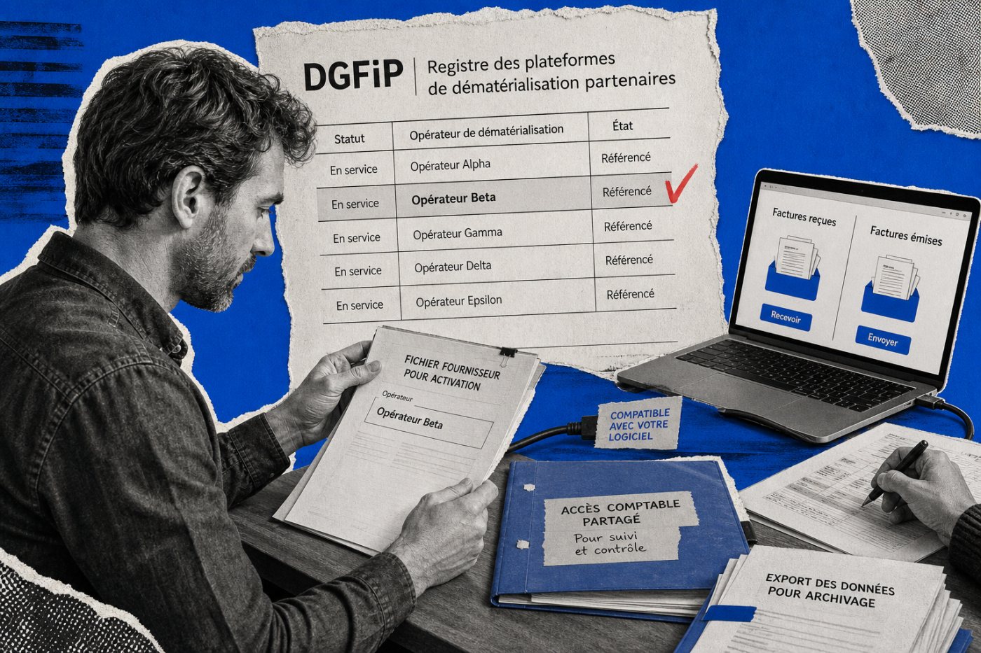 Vérification d’une plateforme de facturation dans la liste de la DGFiP et contrôle de ses fonctions essentielles.