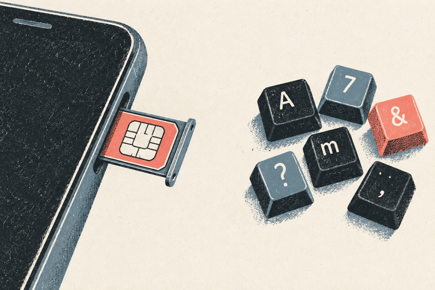 Une carte SIM sert à la vérification du numéro WhatsApp, tandis qu’un secret distinct protège la vérification en deux étapes.