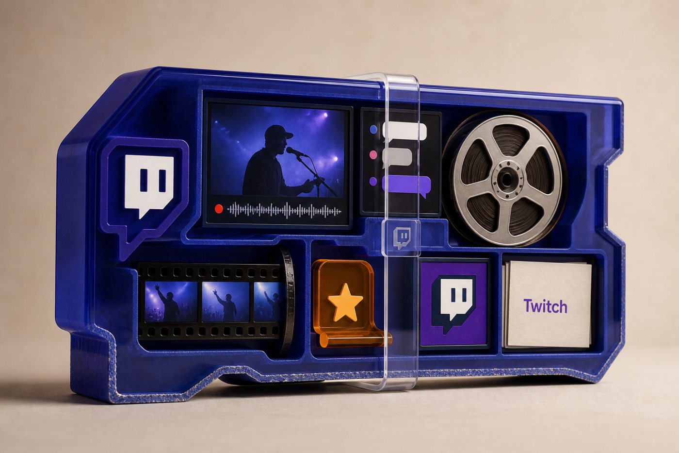 Les streams, chats, VOD, clips, temps forts, images et textes d’une chaîne Twitch réunis dans le périmètre d’entraînement.