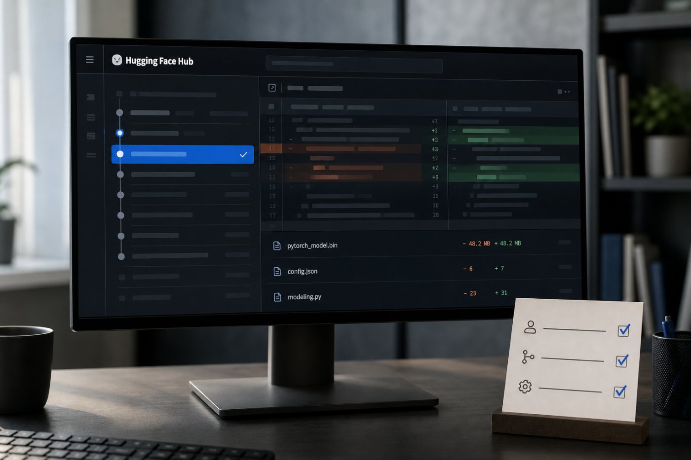 Repositório de modelo é fixado em uma revisão específica com dependências e configuração registradas.