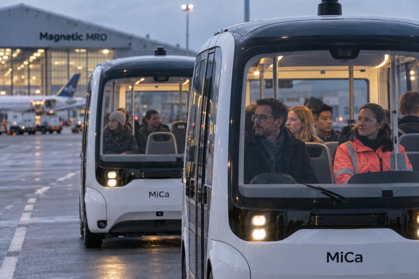 MiCa teenuse varasem pardal oleva turvaoperaatoriga etapp kõrvuti hilisema, kaugjärelevalve all toimuva sõiduga.