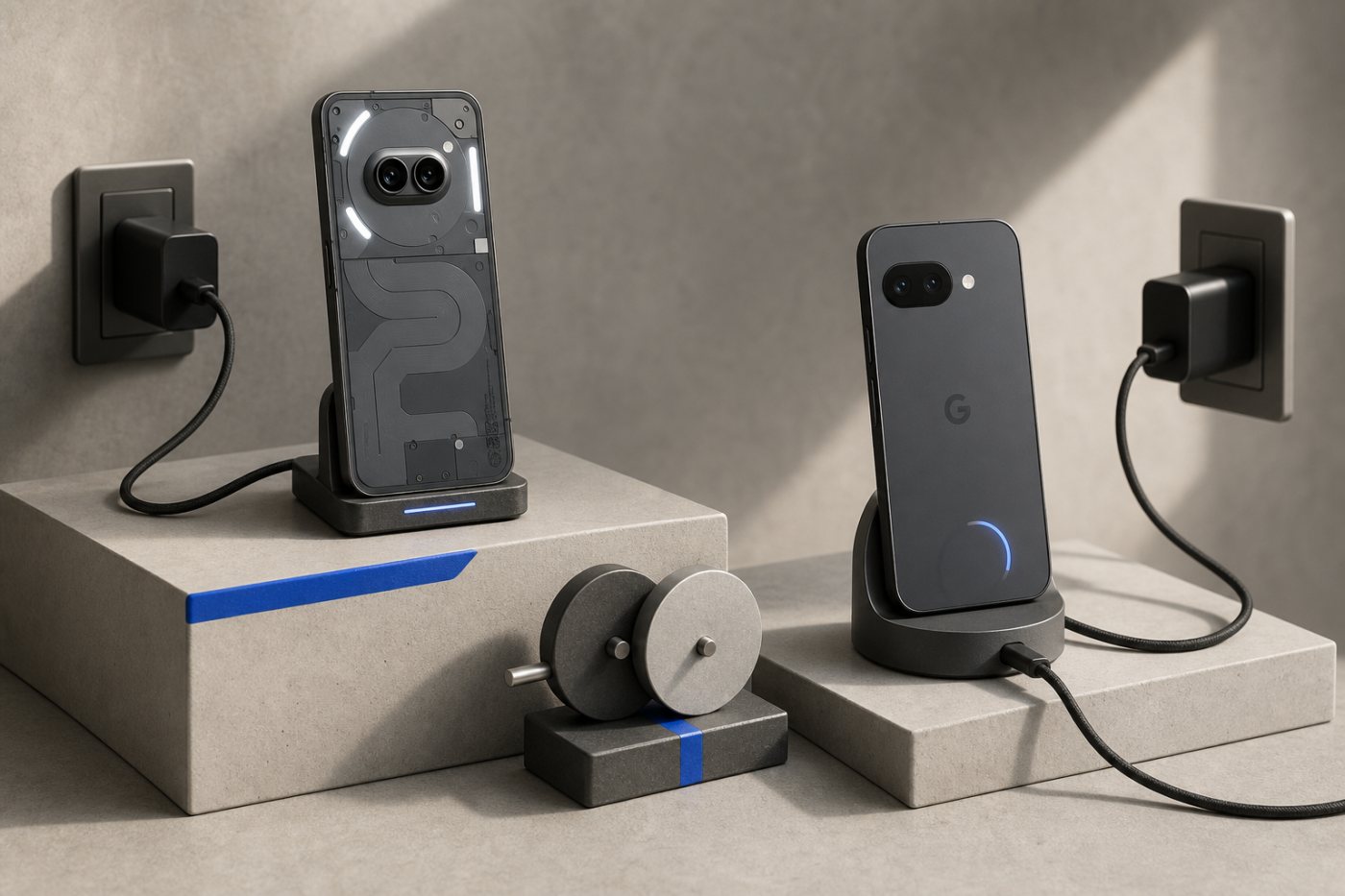 Pixel 9a और Nothing Phone (3a) की मापी गई वायर्ड चार्जिंग अवधि का अंतर