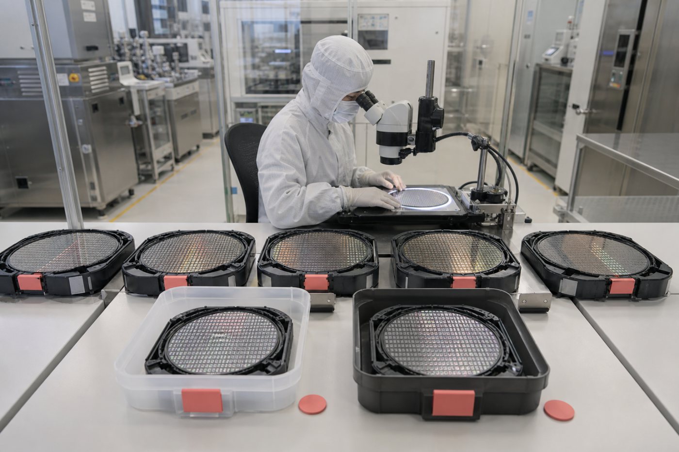 Các lô wafer pilot được kiểm tra và phân loại để chứng minh độ lặp lại của quy trình chế tạo.