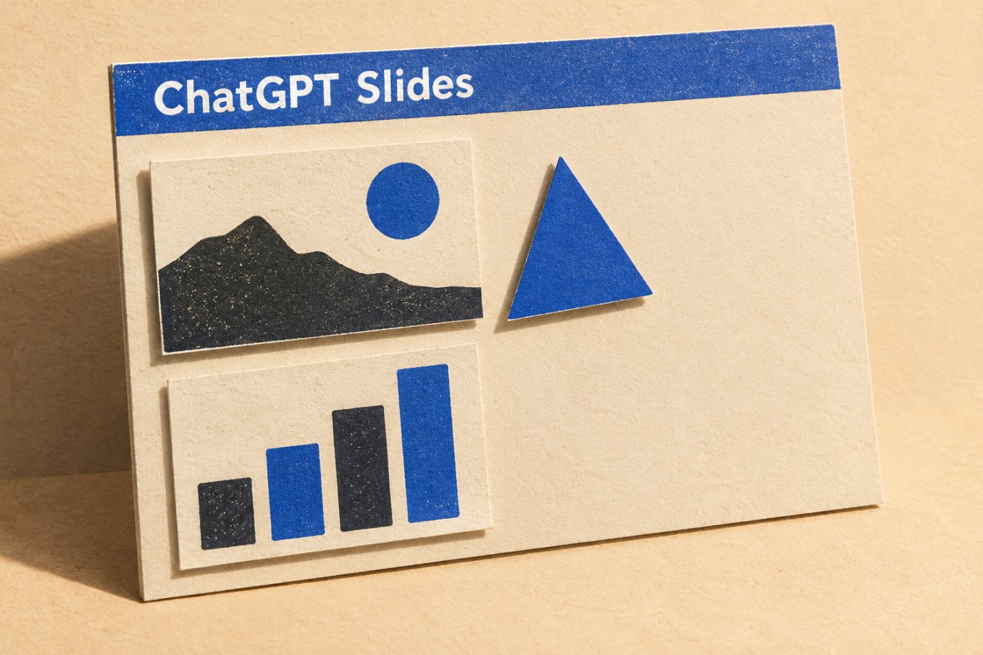 Componentes de uma apresentação do ChatGPT Slides que podem ser editados separadamente pela equipe.
