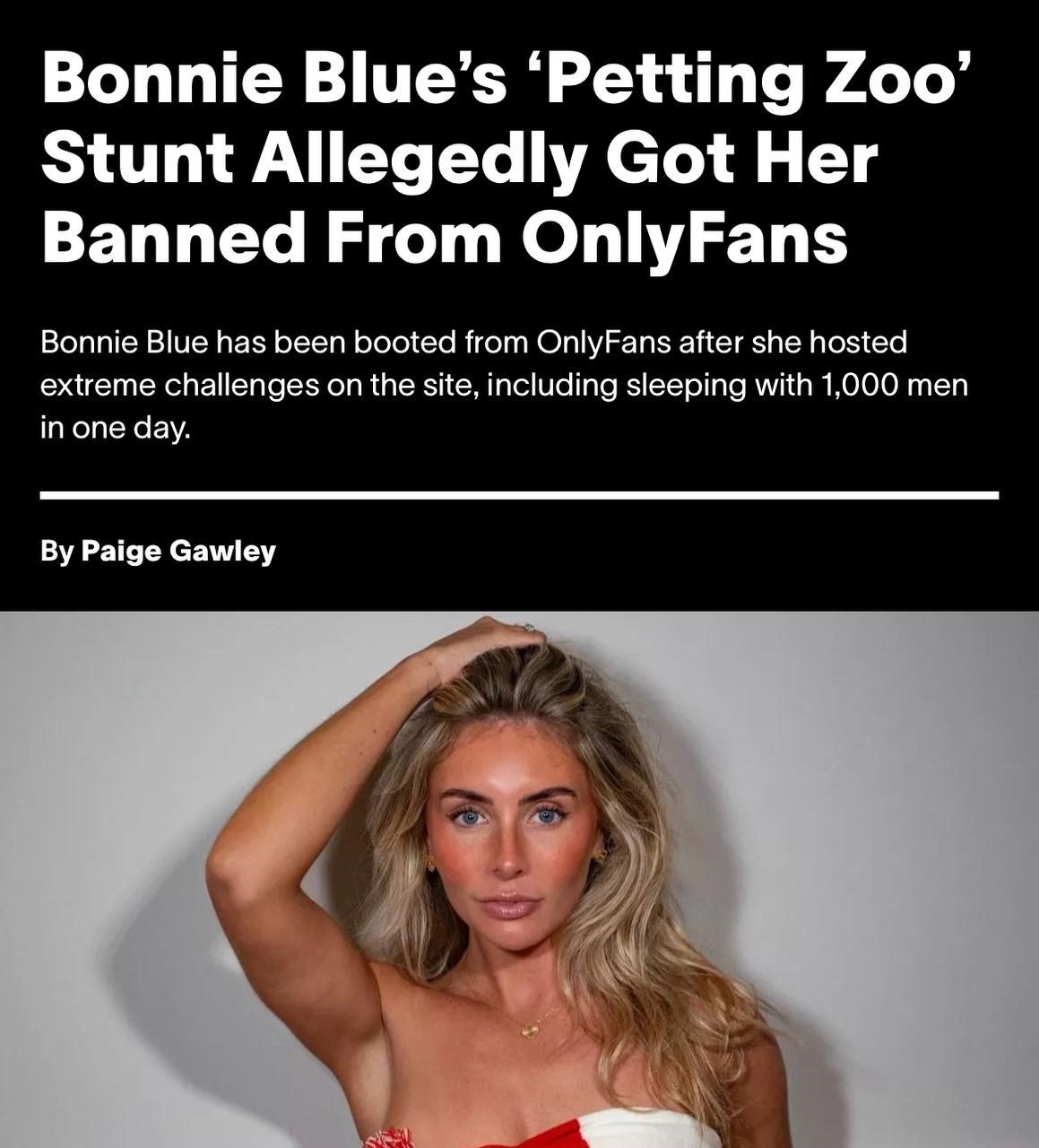 OnlyFans Permanently Bans Bonnie Blue: "She Went Too Far," Company States