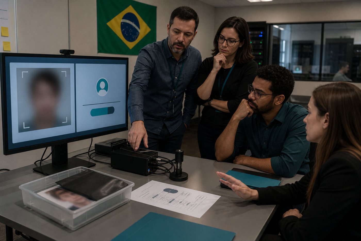 Revisão de privacidade interrompe a biometria facial até confirmar necessidade, destino dos dados e alternativa menos intrusiva.