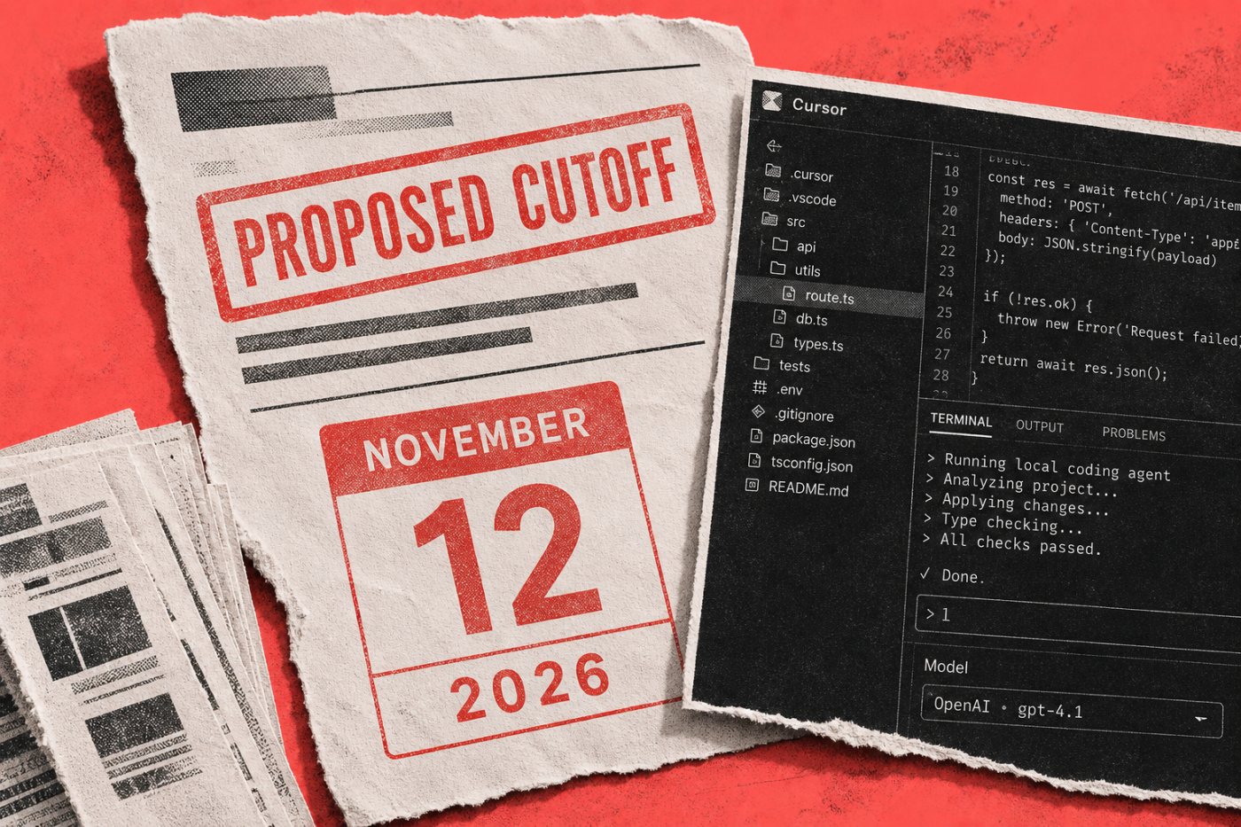 CursorへのOpenAIモデル直接提供について、2026年11月12日の終了案と移行期間中の継続を確認する状況